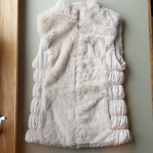 Off white faux fur vest, small